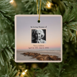 Beach in Loving Memory Funeral Memorial Julgransprydnad Keramik