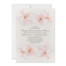 Beach-inbjudan med rosa blommor