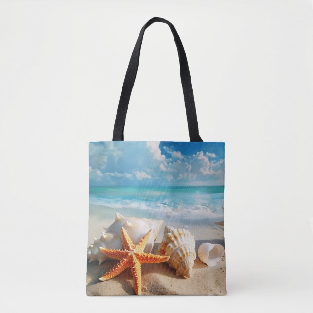Beach Inspired Tote Bag Tygkasse (Framsida)