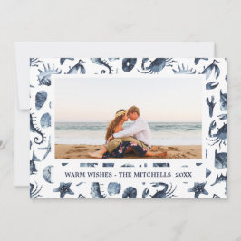 Beach jul Helgdagars Nautical Ligcape Photo Julkort