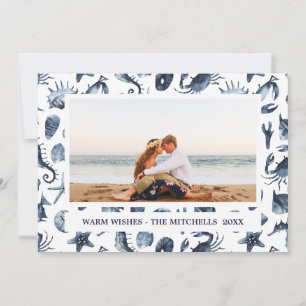Beach jul Helgdagars Nautical Ligcape Photo Julkort