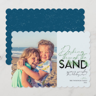 Beach-julblåsblått genom sandlådan julkort