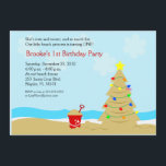 Beach Julgran Castle 5 x 7 Anpassningsbar-inbjudan Inbjudningar<br><div class="desc">Perfekt för alla Beach-jul Party!</div>