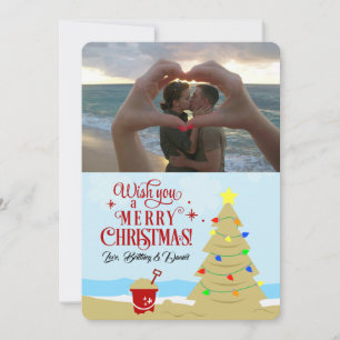Beach Julgran God jul Photo Meddelande