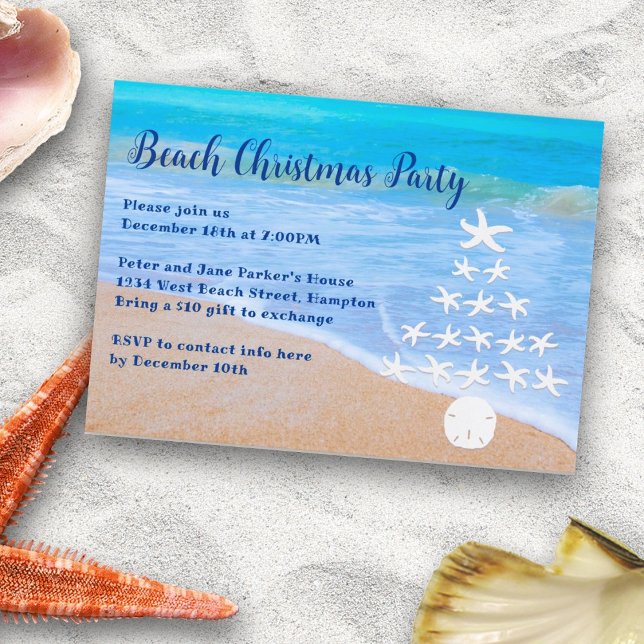 Beach Julgran Party-inbjudan Inbjudningar (Skapare uppladdad)
