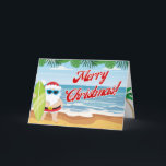 Beach juljulkort helgkort<br><div class="desc">Alla har inte en vit jul! Njut av detta kort som firar hetten,  före juldagarna.</div>
