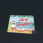 Beach juljulkort helgkort<br><div class="desc">Alla har inte en vit jul! Njut av detta kort som firar hetten,  före juldagarna.</div>