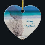 Beach-julprydnader Heart Coral Julgransprydnad Keramik<br><div class="desc">Perfekt prydnadsföremål (hjärtkeramiskt) med korall och anpassade.</div>