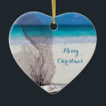Beach-julprydnader Heart Coral Julgransprydnad Keramik<br><div class="desc">Perfekt prydnadsföremål (hjärtkeramiskt) med korall och anpassade.</div>