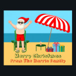 Beach-julsommaren Jultomten Anpassningsbar Party Poster<br><div class="desc">Den här söta anpassningsbarna i juli poster gör att perfektens sommar-party-dekorera för en strandbänk eller bassäng-sammankomst. Gör det till en roligt nordpolare, så att extravaganza med Jultomten i hans simbassänger bredvid ett rödvitt strandparaply och -gåvor. Jag har aldrig sett mr Klaus i en badande kostym förut! Grönten binder samman temat...</div>