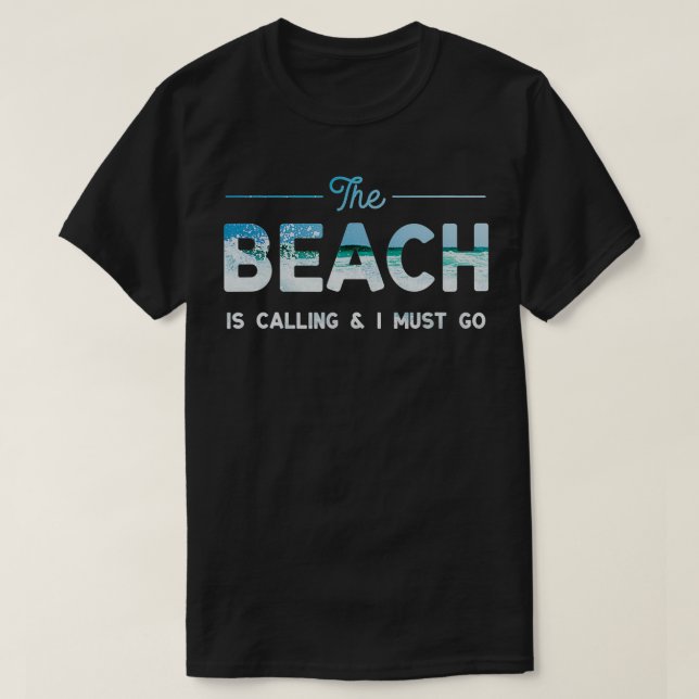 Beach kallar livet för salter t shirt (Design framsida)