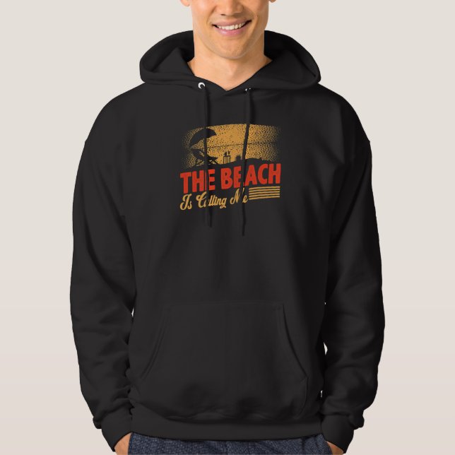 Beach kallar mig Paradise Hawaii Aloha Surfa Hoodie (Framsida)