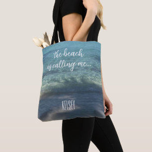 Beach kallar mig Personlig Tygkasse