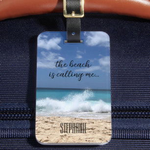 Beach kallar mig Tropical Paradise Bagagebricka