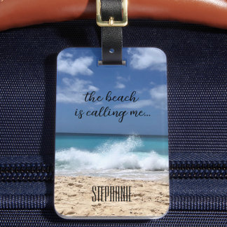 Beach kallar mig Tropical Paradise Bagagebricka