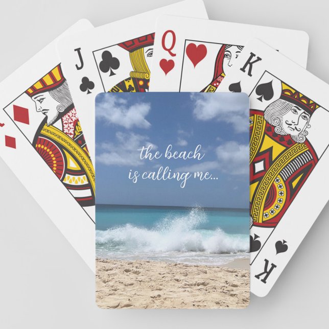 Beach kallar mig Tropical Paradise Casinokort (Beach Playing Cards, Family Reunion Games, Summer Activities, Beach House Gifts)