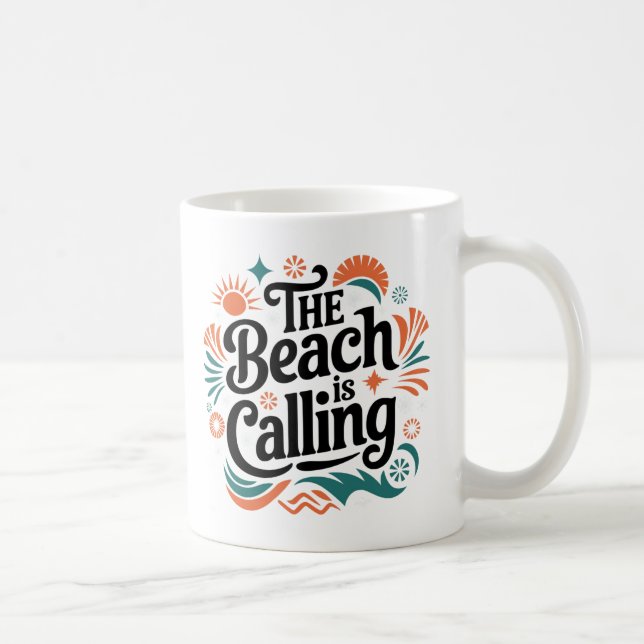 Beach kallar Retro Summer Vibes design Kaffemugg (Höger)