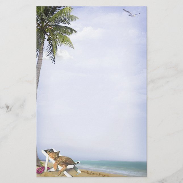 Beach Kattunge Brevpapper (Framsida)