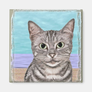 Beach Kattunge Magnet