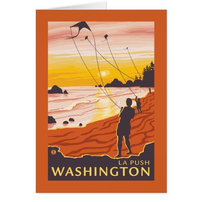 Beach & Kites - La Push, Washington Hälsningskort (Framsidan)