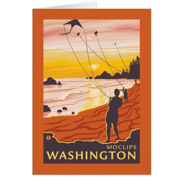 Beach & Kites - Moclips, Washington Hälsningskort (Framsidan)