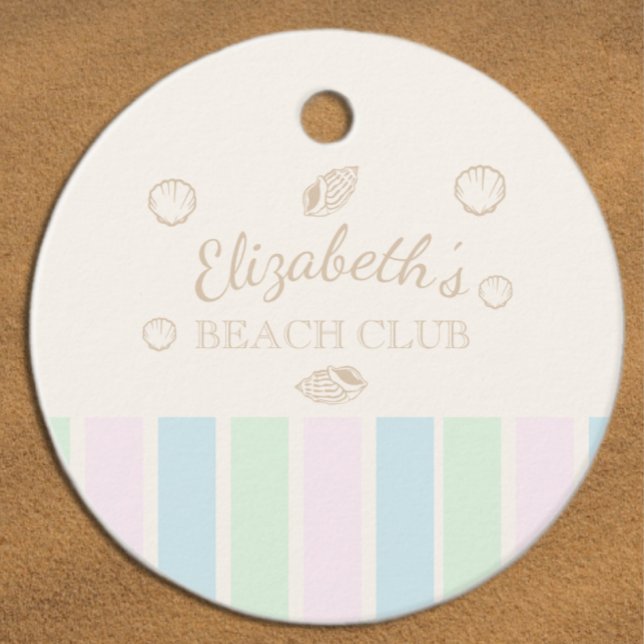 Beach Klubb Birthday Gåvor Etiketter (Skapare uppladdad)