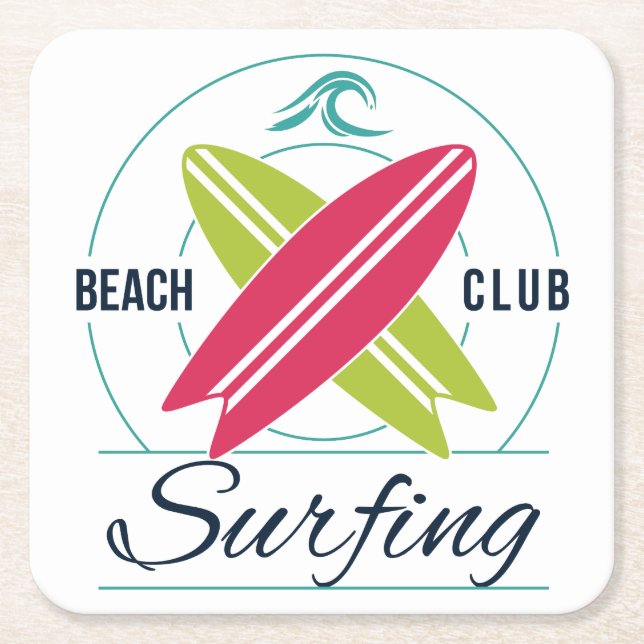 Beach Klubb Surfing papper underlägg Kvadrat (Framsidan)