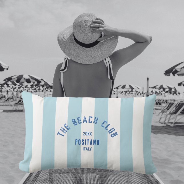 Beach Klubb Vapensköld Blue Cabana Rand Lumbarkudde (Skapare uppladdad)