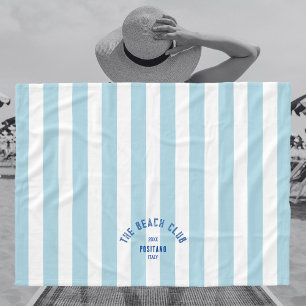 Beach Klubb Vapensköld Blue Cabana Rand Monogram Fleecefilt