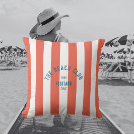 Beach Klubb Vapensköld Orange Red Cabana Rand Kudde