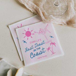 Beach Last Toast Bachelorette Helg Pappersservett