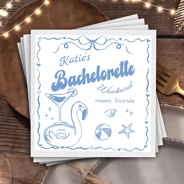 Beach Last Toast Bachelorette Party Napkins Pappersservett (Skapare uppladdad)