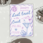 Beach last Toast on Kusten Bachelorette Party Inbjudningar<br><div class="desc">Senaste popup på inbjudan till Bachelorette-partiet i Kusten</div>