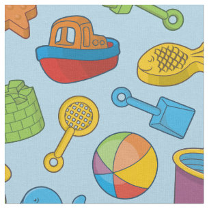 Beach Leksaker Icons Tyg