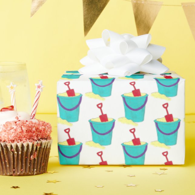 Beach Leksaker Sand Bucket Pail Shovel Summer Vaca Presentpapper (Födelsedagsfest)