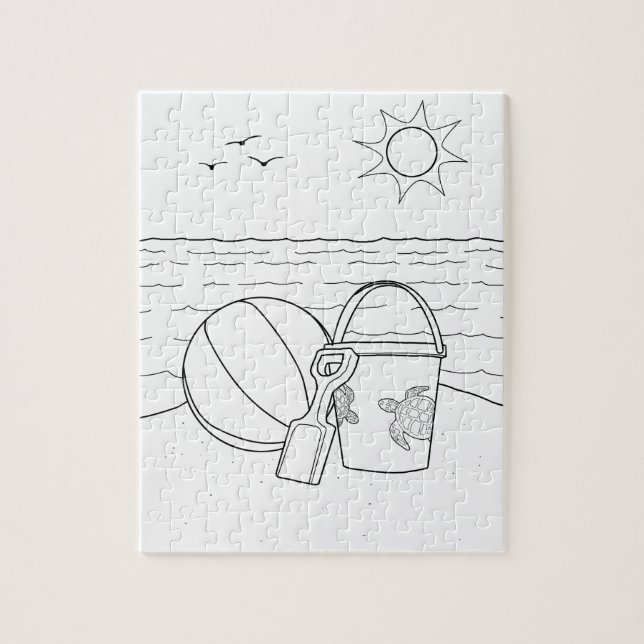 Beach Leksaker Vuxen Coloring Puzzle Pussel (Vertikal)