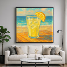 Beach lemonade - Pastel Painting Stil still Life