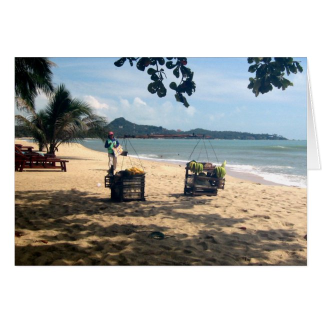 Beach-leverantörer ... Lamai Beach, Koh Samui-ön Hälsningskort (Framsidan Horizontal)