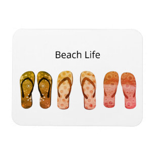 Beach Life and Red Flinflip flops Magnet