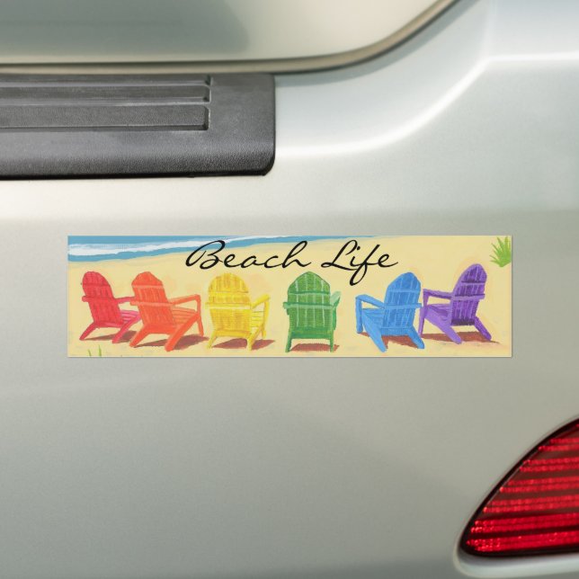 Beach Life Bumper Sticker Bildekal (På Bil)