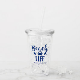 Beach Life-citat Nautical Coastal Summer Blue Take Away Mugg