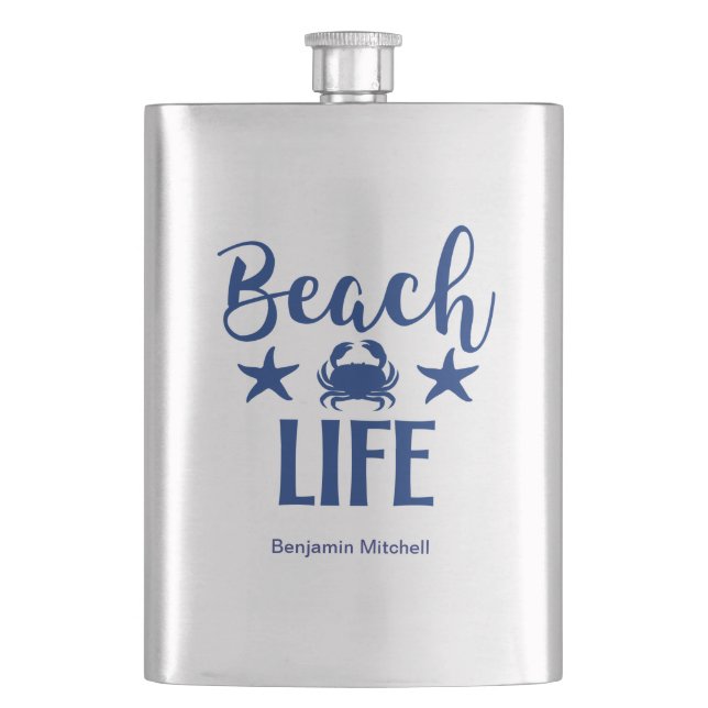Beach Life-citat Nautical Coastal Summer Navy Fickplunta (Framsidan)