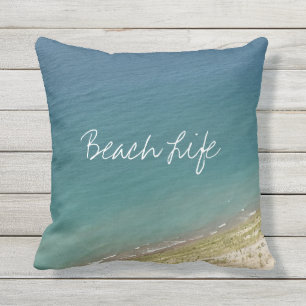 Beach Life citerar Ocean Shore Blue White Cute Kudde