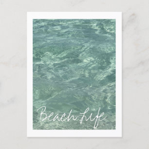 Beach Life citerar Vågar Ocean Clear Teal Vatten Helg Vykort
