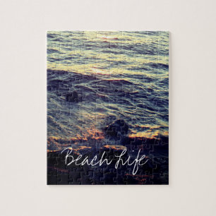 Beach Life citerar Vinkara Ocean Sunset Vatten Gif Pussel