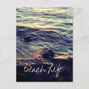 Beach Life citerar Vinkara Ocean Sunset Vatten Sce Vykort