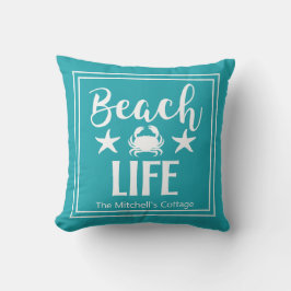 Beach Life Crab Starfish Coastal Chic Nautical Kudde