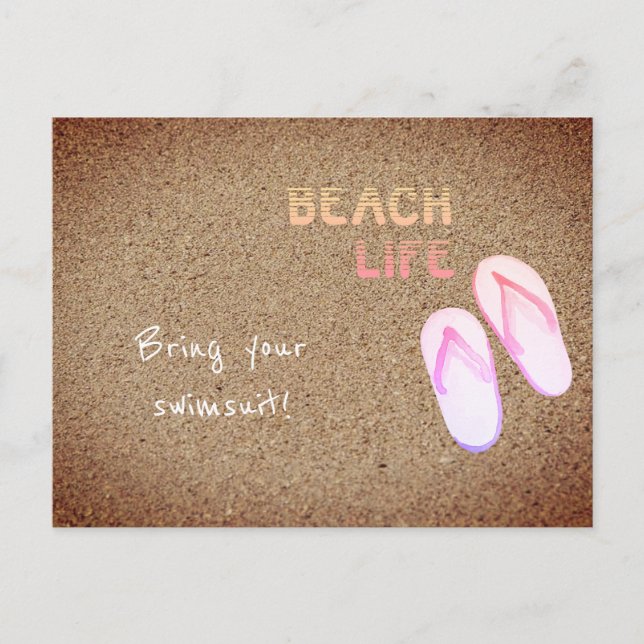 Beach Life Flinflip flops i Sand-Anpassadet Vykort (Framsida)