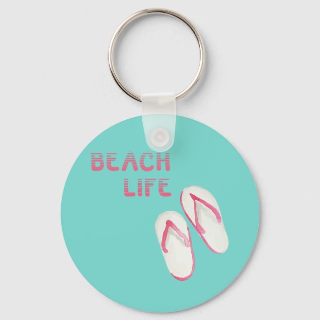 Beach Life Flinflip flops Nyckelring (Framsida)