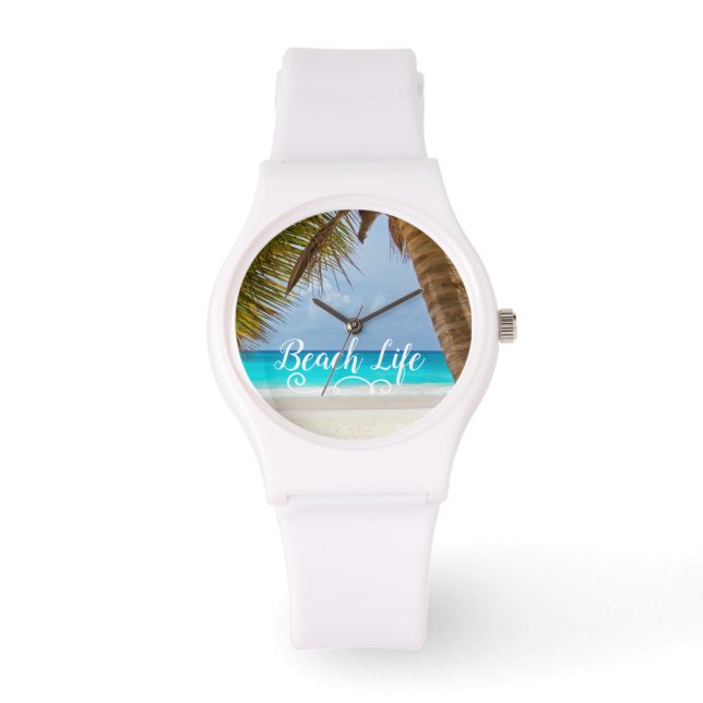 Beach Life Handflatan Träd Armbandsur (Framsida)
